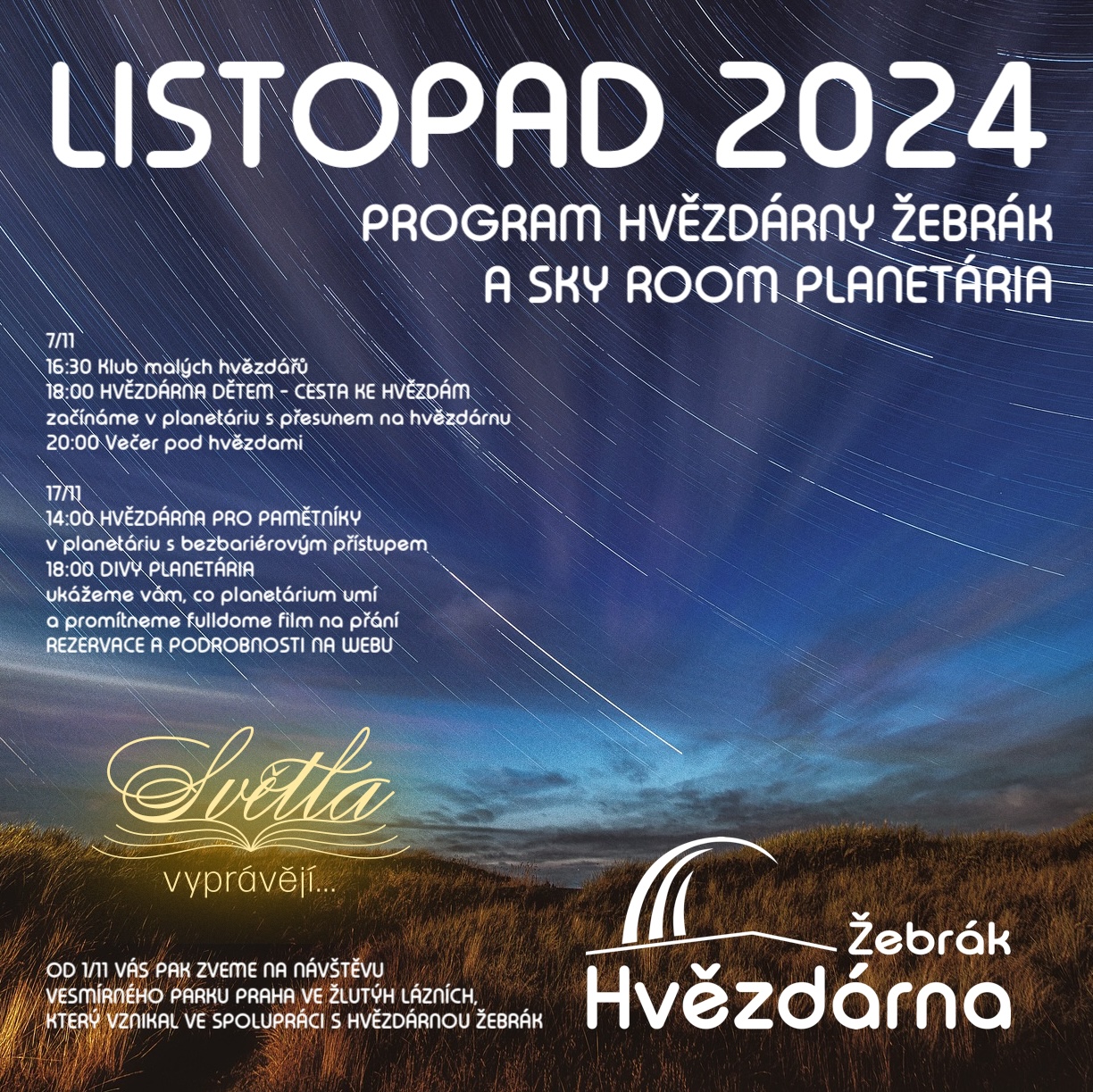 Listopadový program na Hvězdárně Žebrák